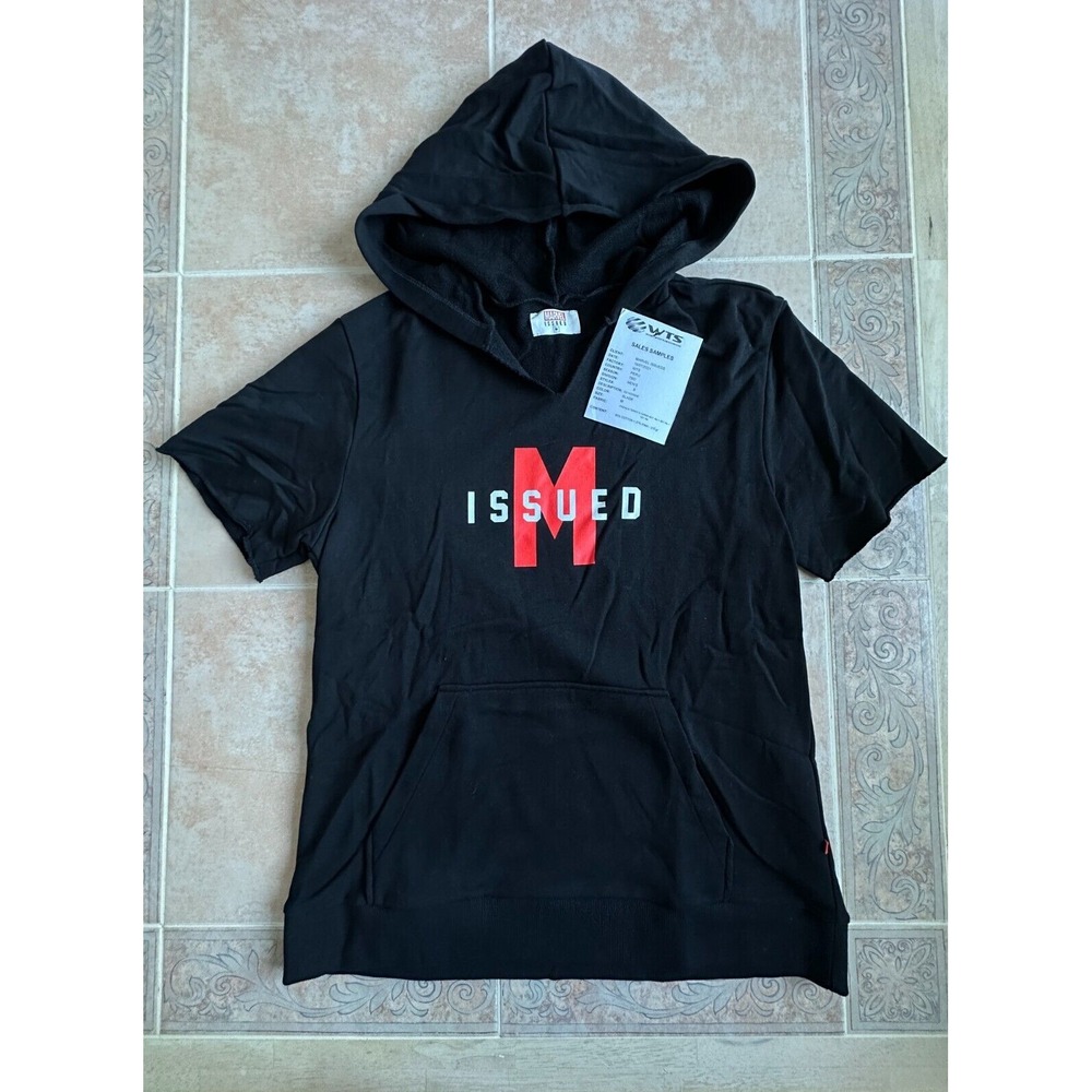 MARVEL ISSUEDS Black short sleeve hoodie top Men's‎ Size M